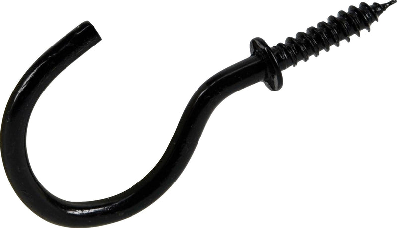 Hillman Mug Cup Hook, Half Hook Half Screw, Black, 7/8-in, 8-pk H6