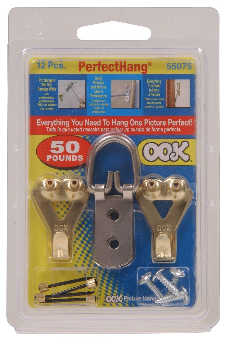 Hillman Perfect Hanging Kit, For Plaster and DrywAll, 50-lb Capacity, 12-pk T4