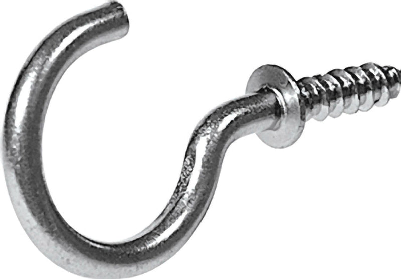 Hillman Steel Vinyl Mug Cup Hooks, Screw-In, Nickel-Plated, 7/8-in, 8-pk Y8