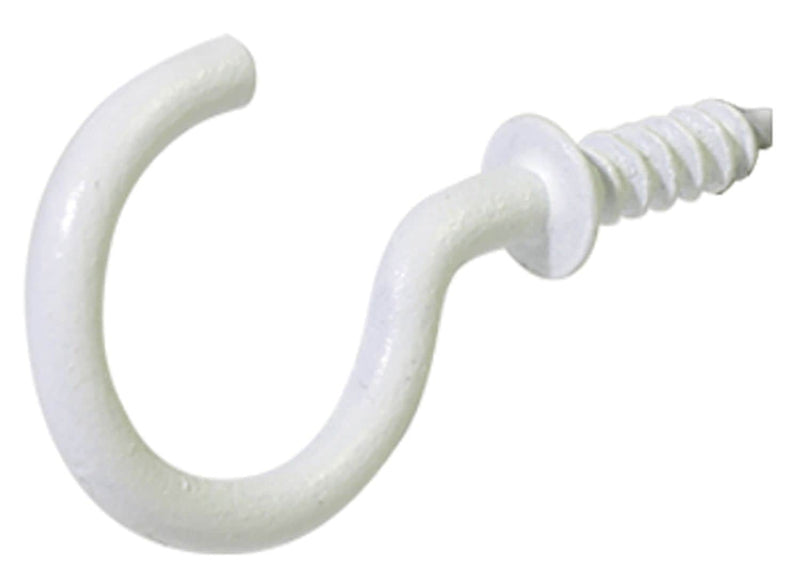 Hillman Steel Vinyl Mug Cup Hooks, Screw-In, White, 7/8-in, 40-pk J9