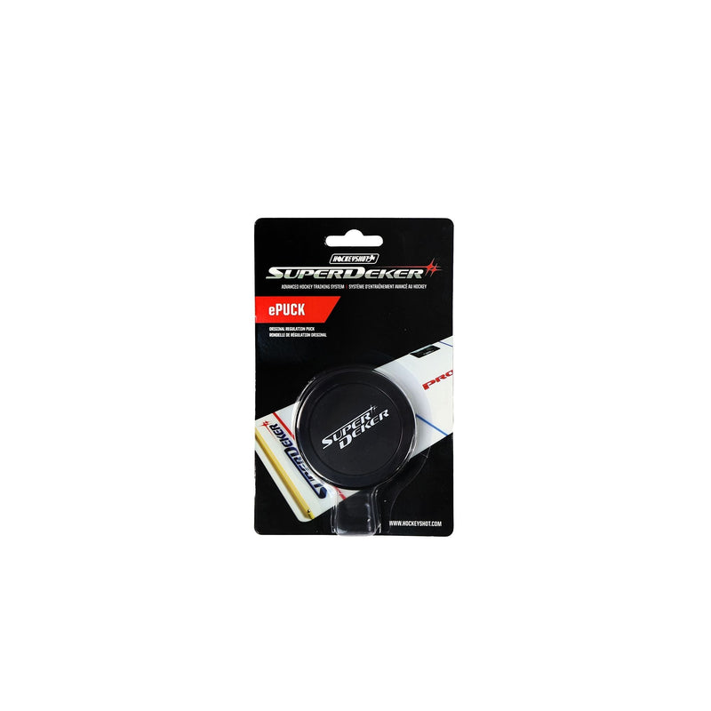 HockeyShot SuperDeker ePuck Hockey Training Aid, Regulation Size, Black, 5.5-oz X5