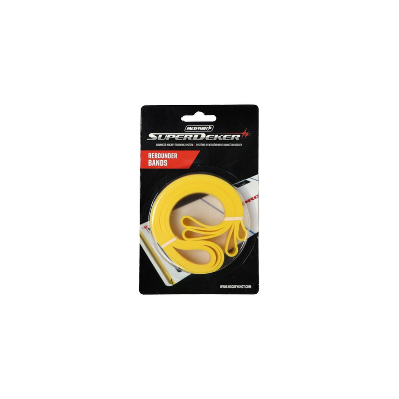 HockeyShot SuperDeker Rebounder Silicone Rubber Bands, Yellow, 2-pk W5