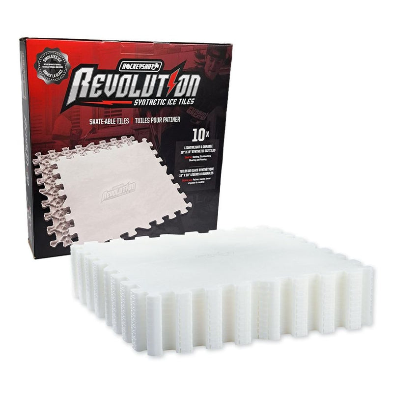 HockeyShot Synthetic Ice Revolution Skateable Tiles, 18-in x 18-in, 10-pk S3
