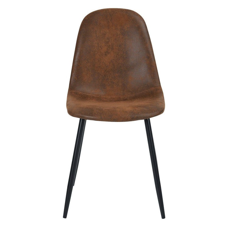 Homycasa Mid-Century Dining Chairs, Brown Suede, 4-pk L3