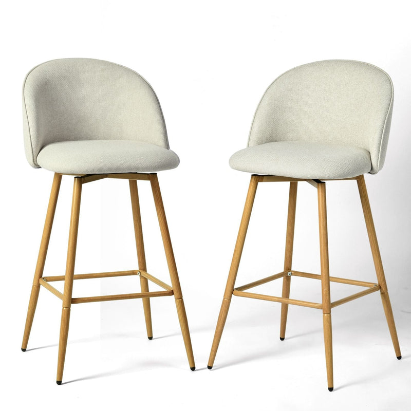 Homycasa Modern Swivel Bar Stools, Beige, 2-pk Y0