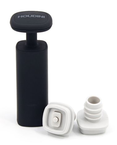 HOUDINI Wine Vacuum Preserver with Bottle Stopper, Black L9