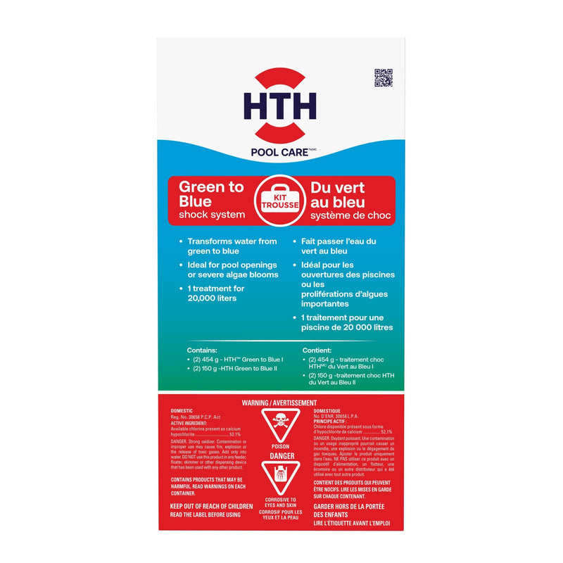 HTH Green to Blue Pool Shock System for Swimming Pools J2