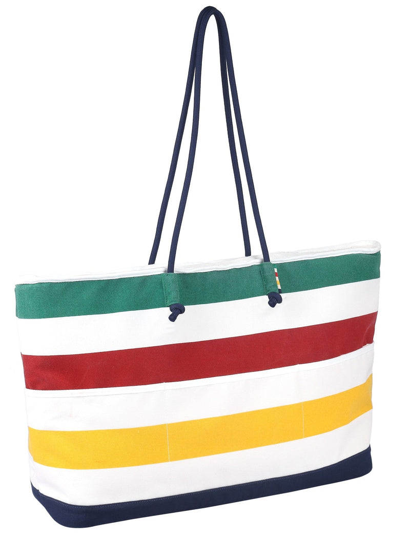 Hudson's Bay Stripes Insulated Canvas Cooler Bag, Navy X1