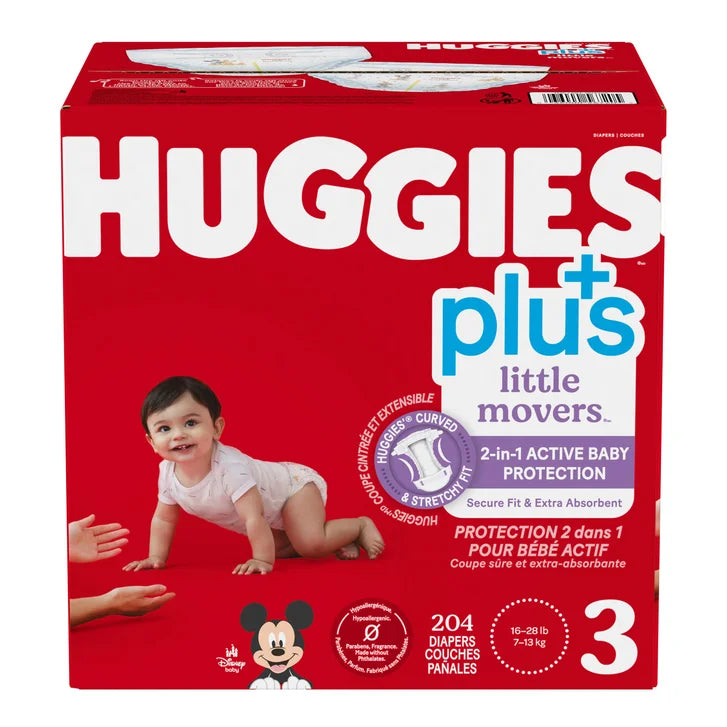 Huggies Little Movers Plus Diapers, Sizes 3 - 7 T8