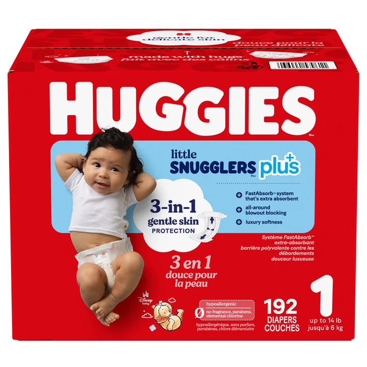 Huggies Little Snugglers Plus Diapers, Sizes 1 - 2 G8
