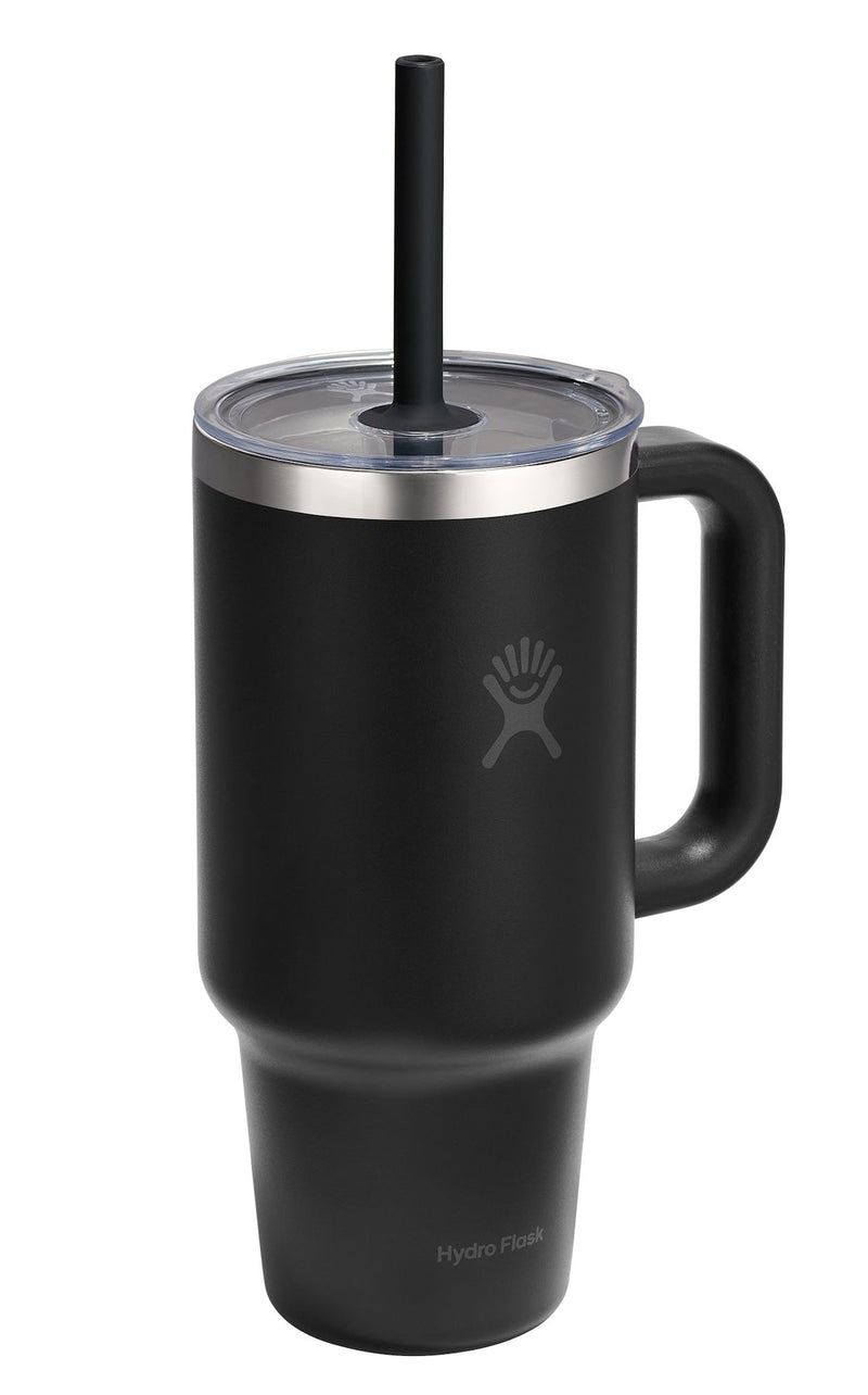 Hydro Flask Stainless Steel Insulated Travel Tumbler Cup with Clear Straw Lid & Handle, Various Colours, 32-oz R6