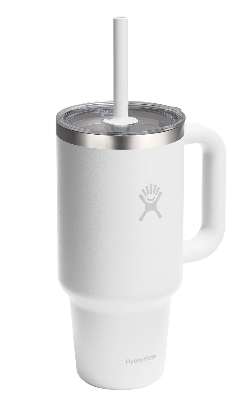 Hydro Flask Stainless Steel Insulated Travel Tumbler with Clear Lid, White, 32-oz Q4