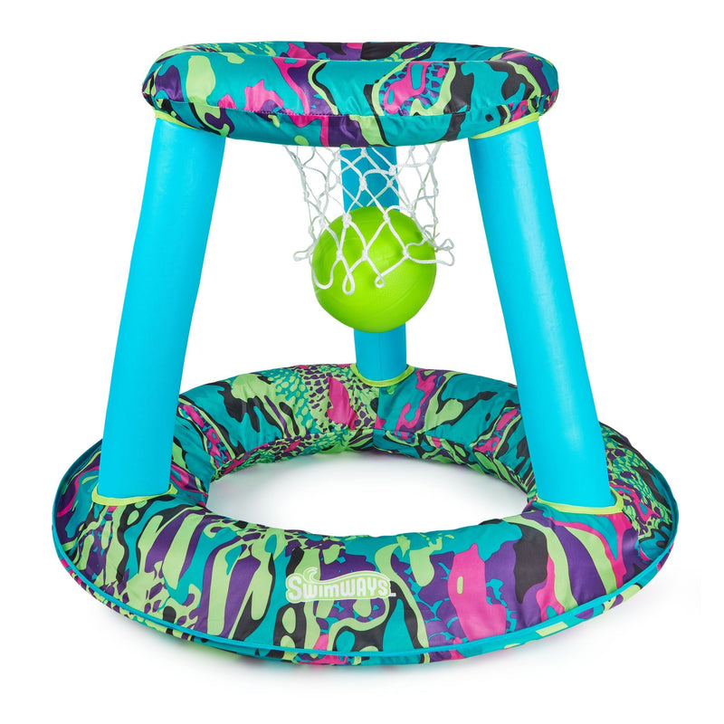 Inflatable Pool Basketball Set, Blue/Green/Black, 3-pk, Ages 13+, for Beach/Pool Fun Activities C0