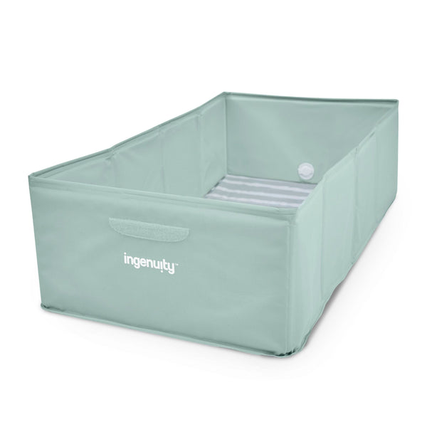 Ingenuity TuckAway Toddler-Friendly Travel Tub, Green F7