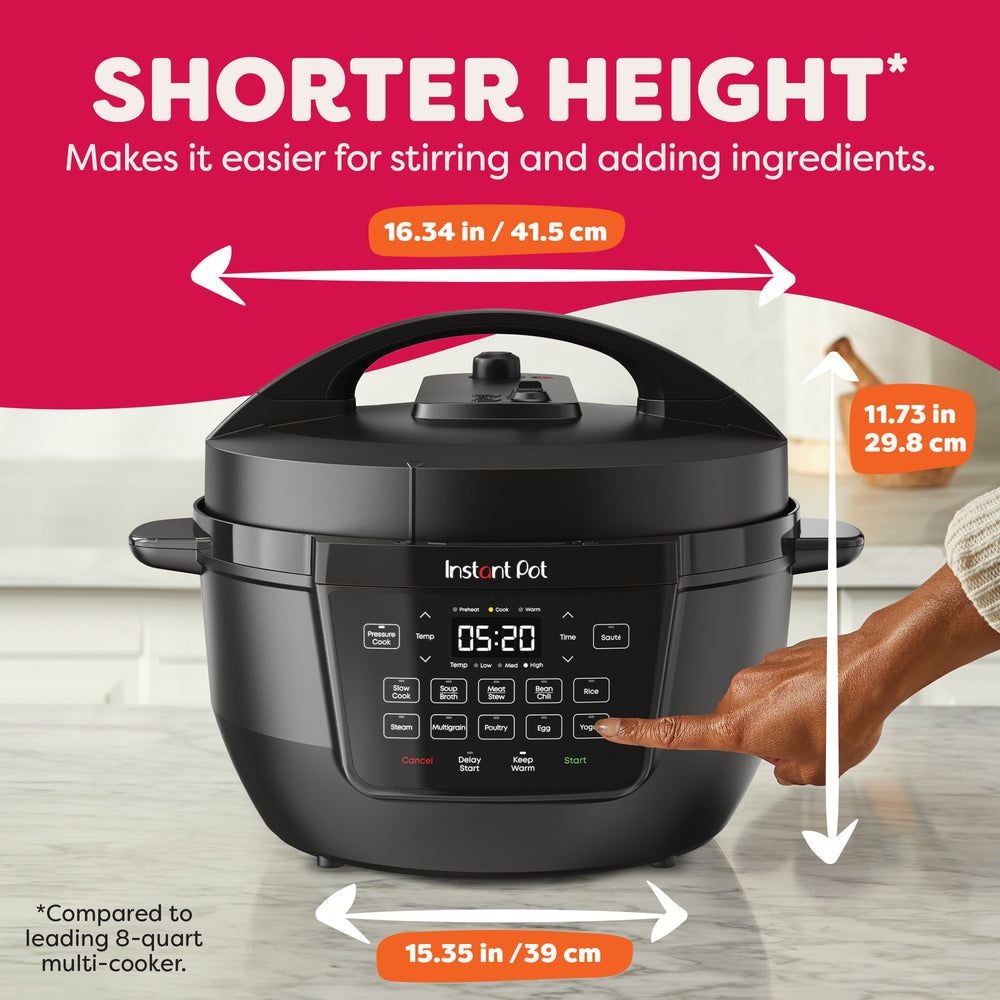 Instant Pot Wide Base Pressure Cooker with Easy Release, 7.5-qt