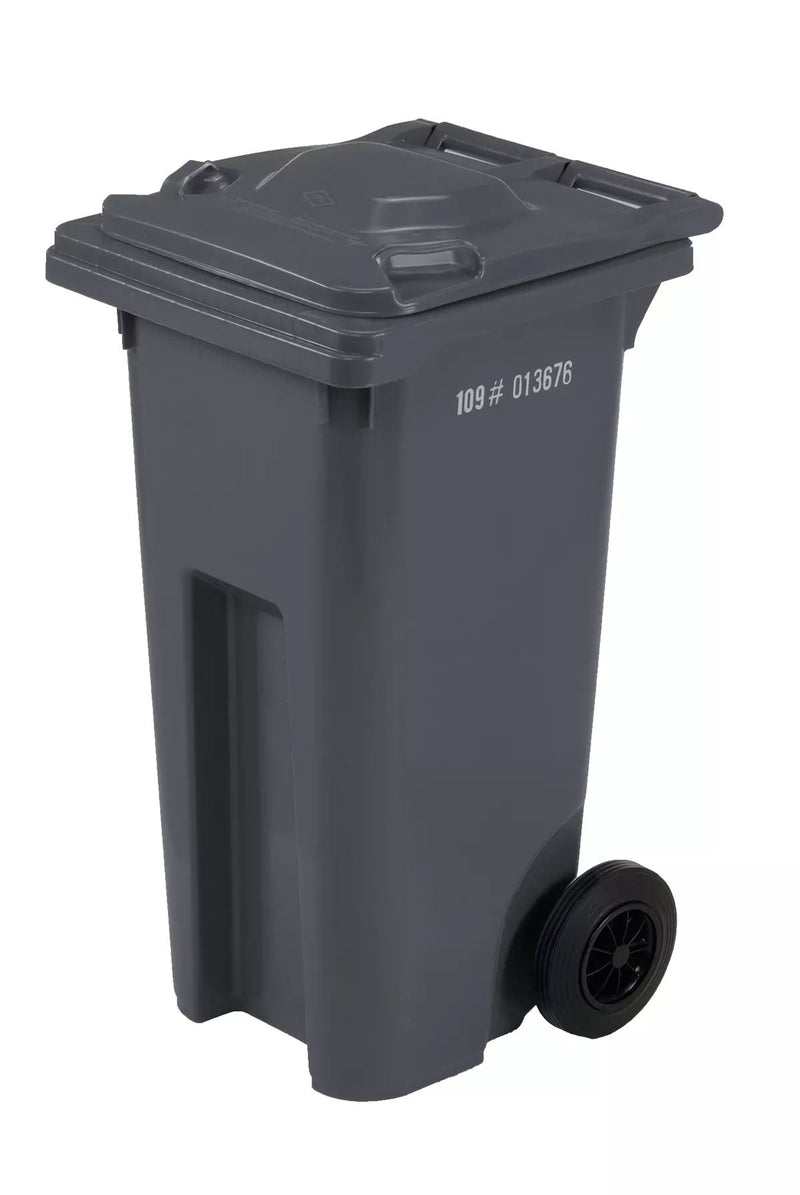 IPL Mastercart Plastic Rectangular Wheeled Garbage Can, Black, 120-L R0
