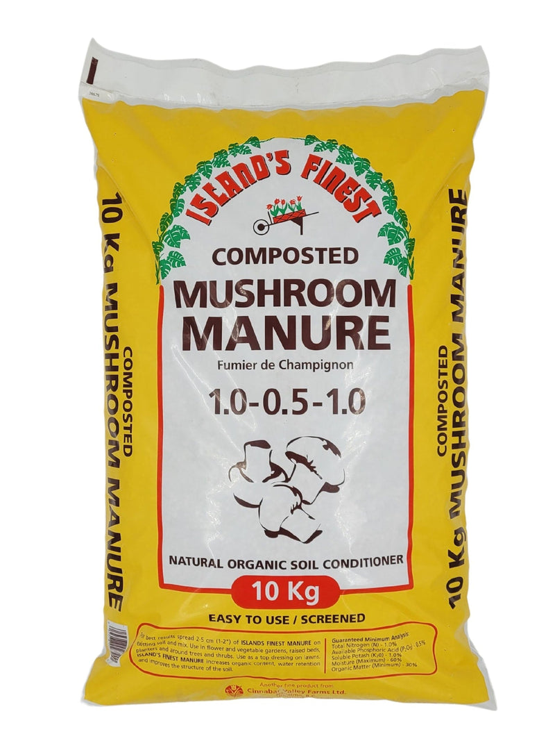 Island's Finest Composted Mushroom Manure, Natural Organic Soil Conditioner, 10-kg H2