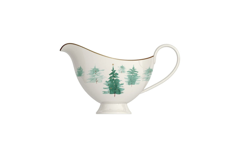 Ivy & Co 500-mL Mica Gold Porcelain Winter Tree Gravy Boat J4