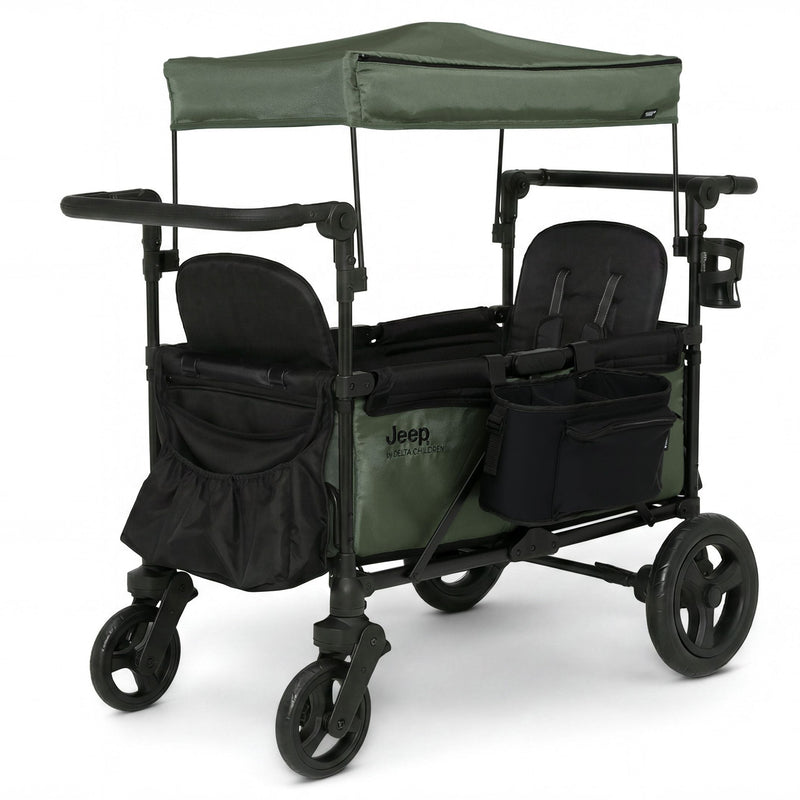 Jeep Deluxe Wrangler Wagon by Delta Children, Olive Green V5