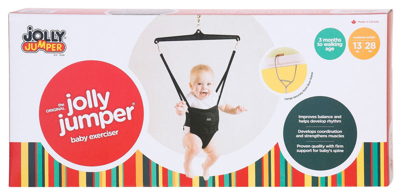 Jolly Jumper Baby Exerciser with Door Clamp, Black, Ages 3m+ P0