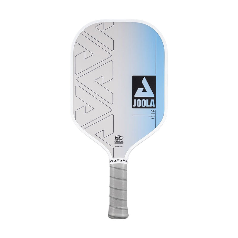 Joola Zone Hybrid Fibreglass & Carbon Fibre 14mm Pickleball Paddle with Feel-Tec Grip, USAPA Approved, White/Blue F2
