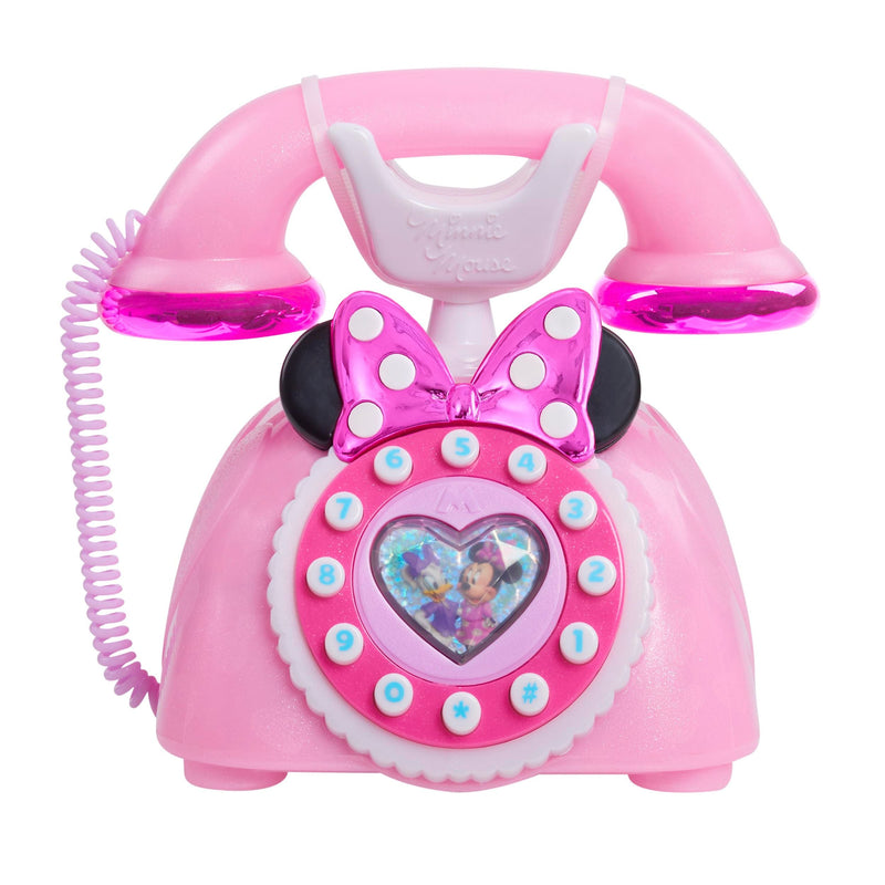 Just Play Disney Junior Minnie Mouse Ring Me Rotary Phone with Lights and Sounds, Pink, 3+ T6