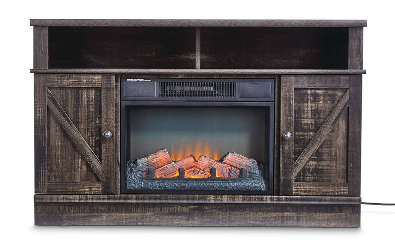 Kerry Media Electric Fireplace TV Stand, 44.5-in, 1500W, Brown V3