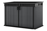 Keter Cortina Mega Horizontal 2-Door Resin Outdoor Storage Shed with Built-In Ventilation & Open Roof/Lid, Grey, 533-Gal