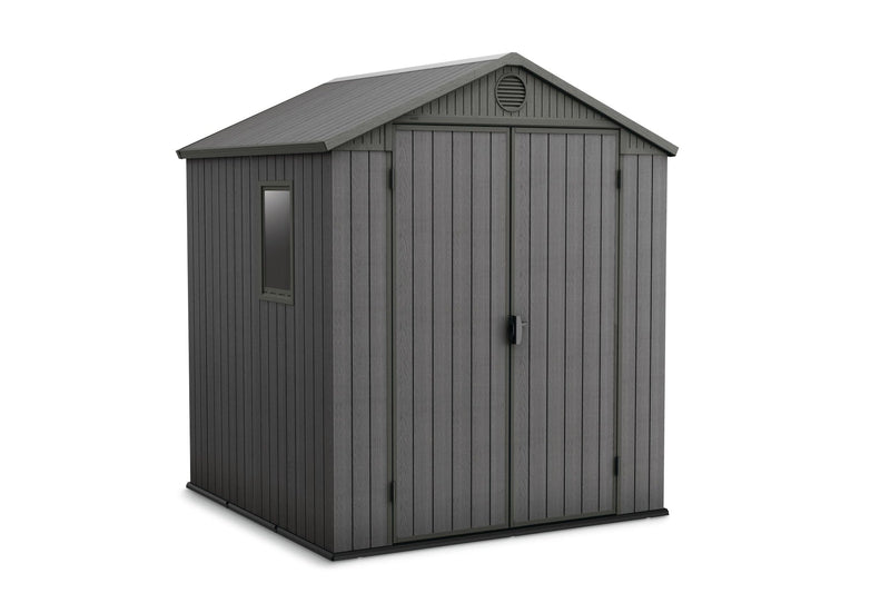 Keter Darwin Outdoor Storage Shed, Grey, 6-ft x 6-ft N6