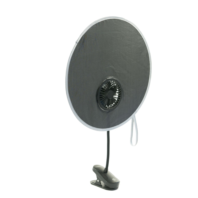 KidCo Coolshade Sunshade + Fan Stroller Accessory, Universal Fit G1