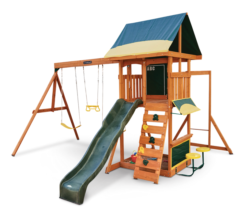 KidKraft Brightside Outdoor Cedar Wooden Swing/Play Set, Ages 3-10 W6