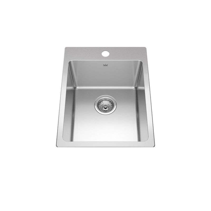 Kindred Brookmore Drop in Single Bowl 1-Hole Kitchen Sink, 15.9-in x 20.9-in x 9-in, Stainless Steel Z9