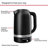 KITCHENAID Electric Kettle with Swivel Base, Matte Black, 1.7-L