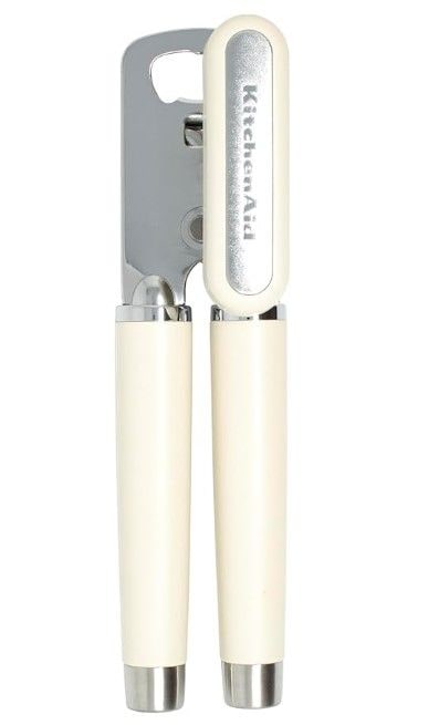 KitchenAid Gourmet Hard Handle Stainless Steel Can Opener, Black, Almond Cream G8