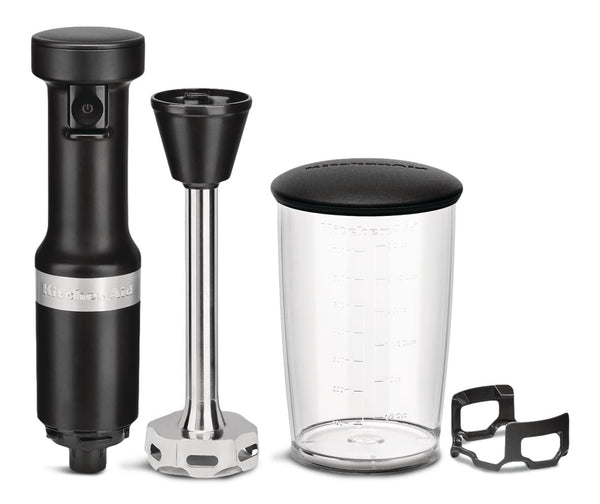 KitchenAid KHBV53BM Variable Speed Corded Hand Blender with Blending Jar, Black Matte P6