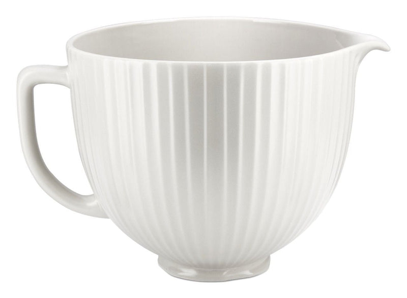 KITCHENAID Microwave Safe Ceramic Bowl with Columns, White T4