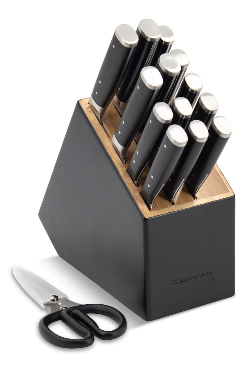 KitchenAid Triple Rivet Knife Block Set, Black, 15-pc A4