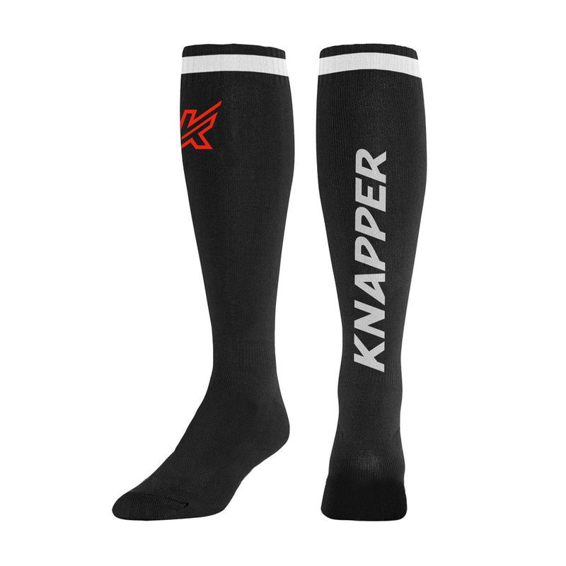 Knapper Above-the-Knee Long Dek Hockey Socks, Black, Assorted Sizes W1