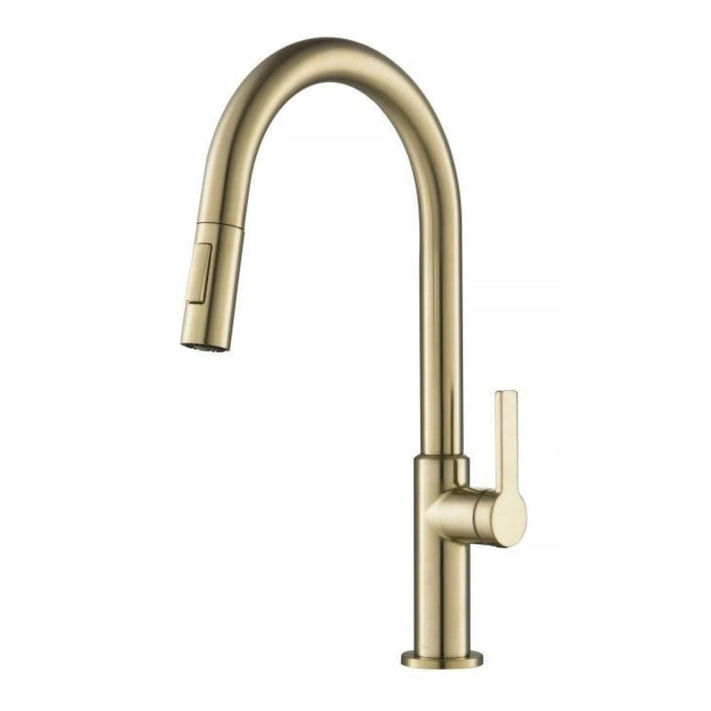 Kraus Oletto Single Handle Pull-Down Kitchen Faucet, Spot Free Antique Champagne Bronze L4