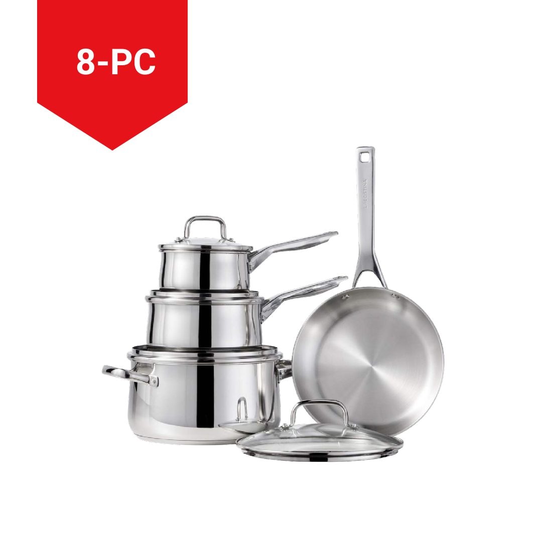 Lagostina Classico Stainless Steel Cookware Set, 8-pc