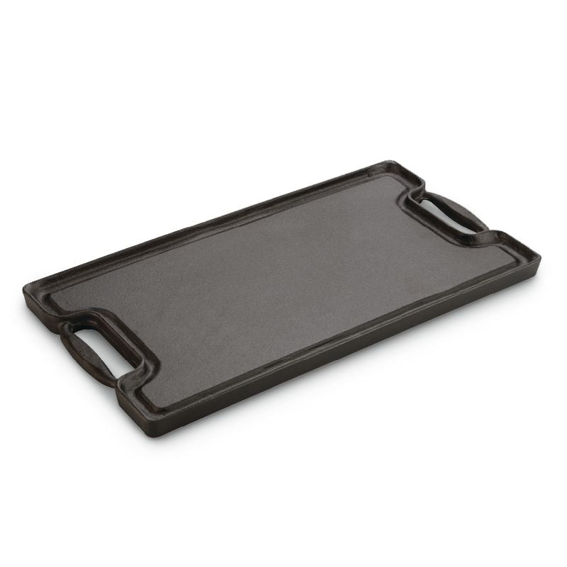 Lagostina Pre-Seasoned Cast Iron Reversible Grill, Oven & BBQ Safe, Black, 20-in x 10-in L8