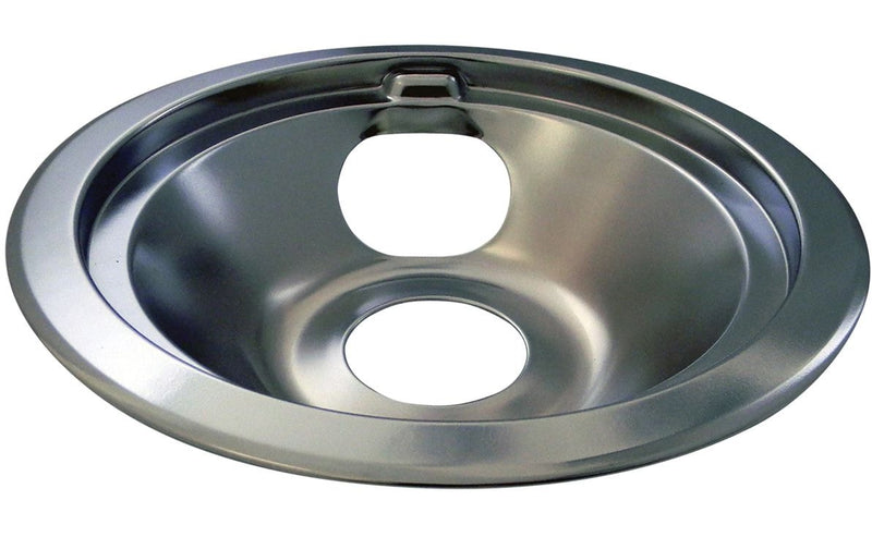 Laser 62241 GE Stove Shallow-Draw Drip Pan with Trim Ring, Dishwasher Safe, Bright Chrome, 6-in S0