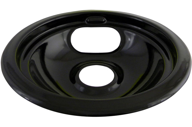 Laser 62243 Porcelain Stove Drip Pan with Trim Ring, Dishwasher Safe, Black, 6-in J8