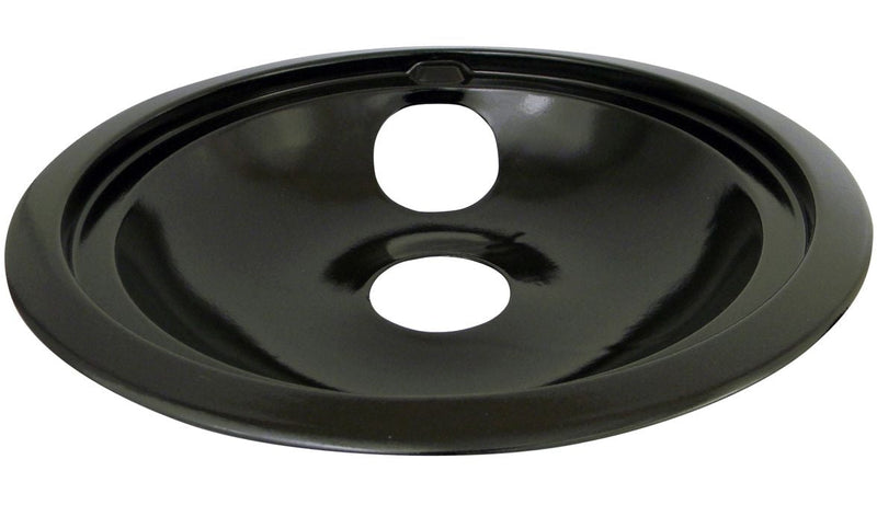 Laser 62248 GE Porcelain Stove Shallow-Draw Drip Pan with Trim Ring, Black, 8-in G5