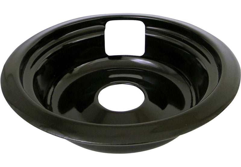 Laser 62489 Universal Porcelain Stove Deep-Draw Drip Pan with Trim Ring, Black, 6-in H6