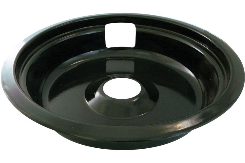 Laser 62490 Universal Porcelain Stove Deep-Draw Drip Pan with Trim Ring, Black, 8-in I4