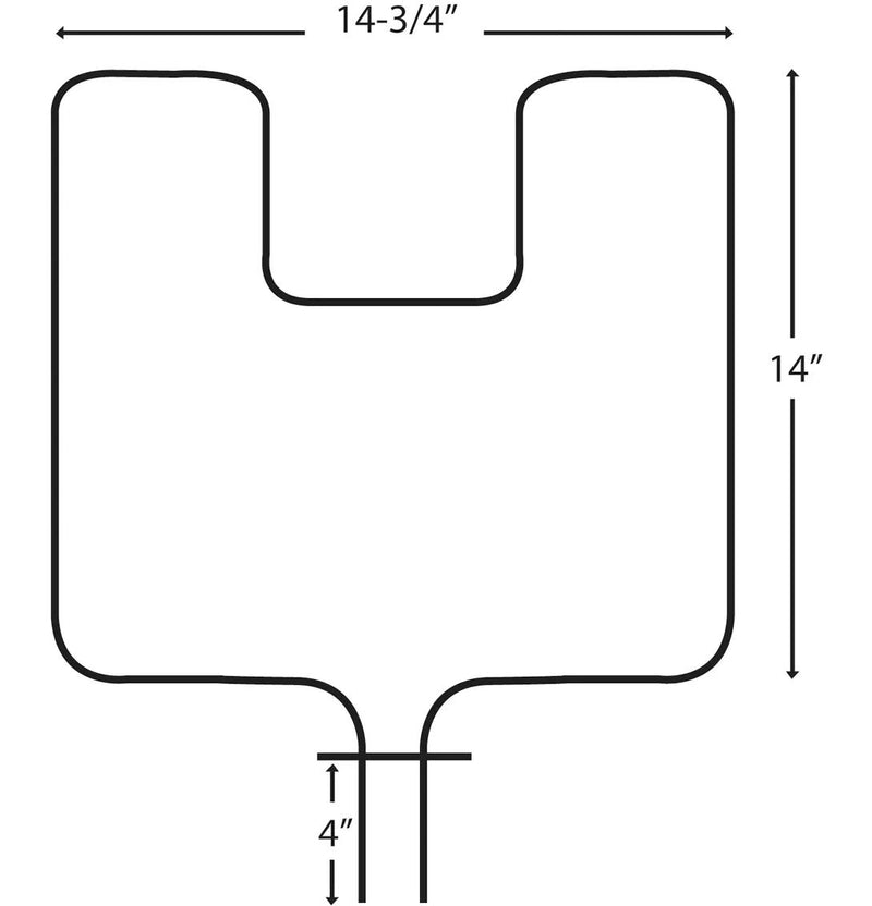 Laser 62509/2 Frigidaire Oven/Bake Element with Fixed 90° Connector, 2400W, 14-3/4-in x 14-in J5