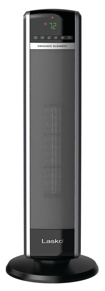 Lasko 1500W Digital Tower Ceramic Space Heater withRemote Control, 1500W, Black, 30-in E4
