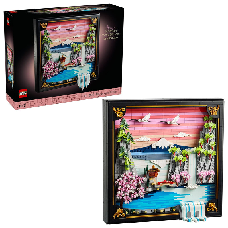 LEGO Art Japanese Cherry Blossom Landscape Framed 3D Art Building Set - 31218, 1892-pcs, Ages 18+ H3