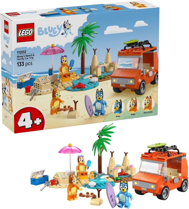 LEGO Bluey's Beach & Family Car Trip - 11202, 133-pcs, Ages 4+ B0